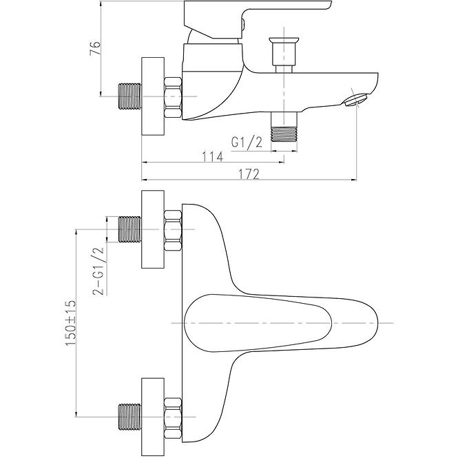Csaptelep titania Smart kád,2