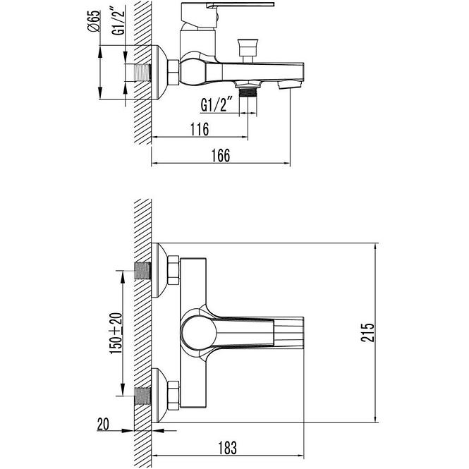 Csaptelep kádhoz PS23 Hathor, egykaros