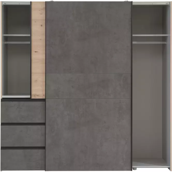 Szekrény Winn 2 200 cm  , tölgy Artisan/Beton,10
