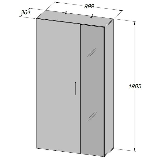 Szekrény Yvonne 100 cm fehér fényes