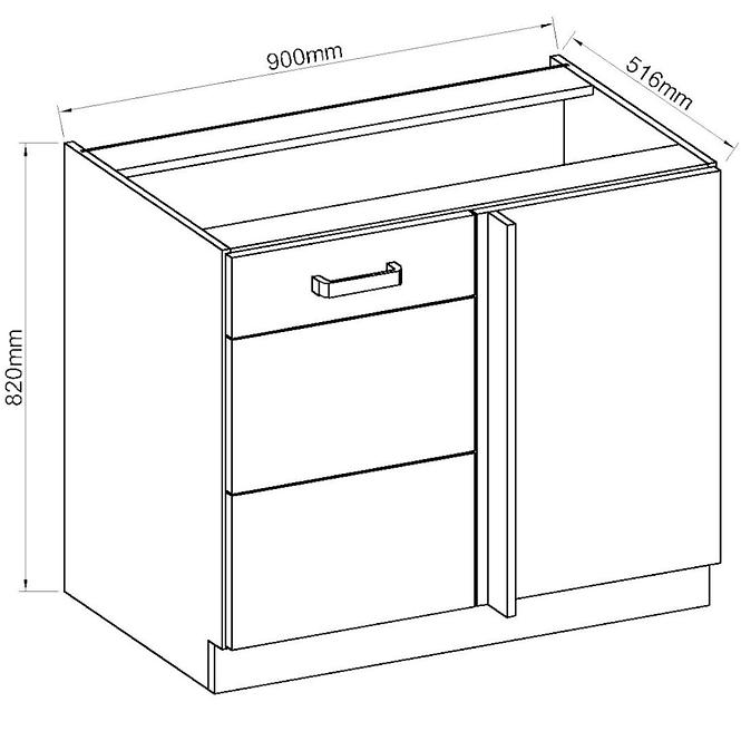 Konyhaszekrény ARTISAN fényes krém 90ND 1F BB