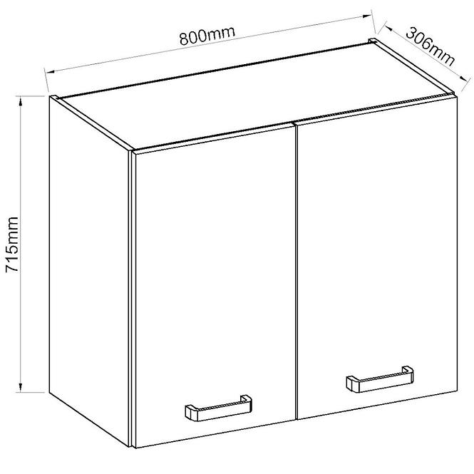 Konyhaszekrény ARTISAN fényes krém 80G-72 2F