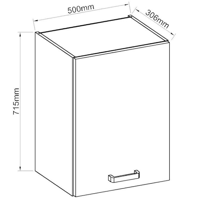 Konyhaszekrény ARTISAN fényes krém 50G-72 1F,2