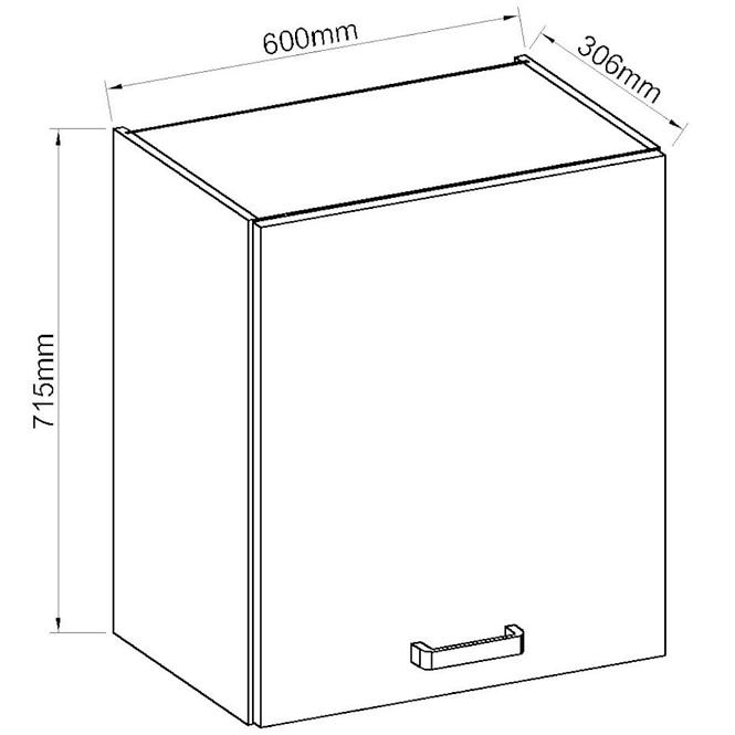 Konyhaszekrény ARTISAN fényes krém 60G-72 1F