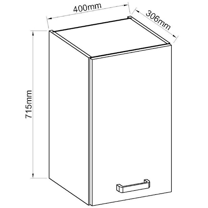 Konyhaszekrény ARTISAN fényes krém 40G-72 1F