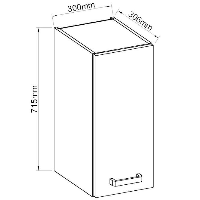 Konyhaszekrény ARTISAN fényes krém 30G-72 1F
