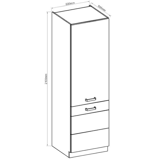 Konyhaszekrény ARTISAN fényes krém 60DK-210 2F