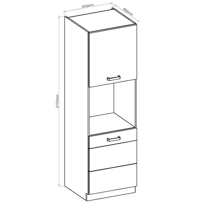 Konyhaszekrény ARTISAN fényes krém 60DP-210 2F