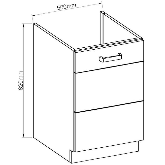 Konyhaszekrény ARTISAN fényes krém 50ZL 1F BB,2
