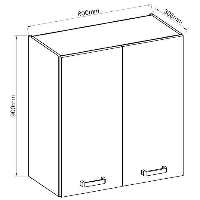 Konyhaszekrény ARTISAN fényes krém 80G-90 2F