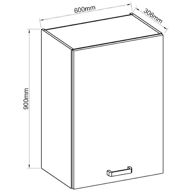 Konyhaszekrény ARTISAN fényes krém 60G-90 1F