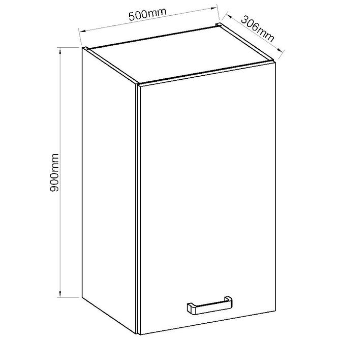 Konyhaszekrény ARTISAN fényes krém 50G-90 1F