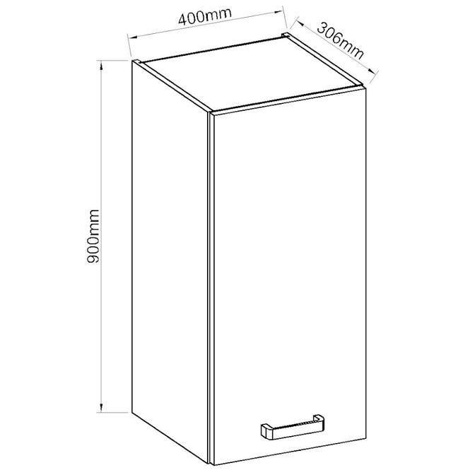 Konyhaszekrény ARTISAN fényes krém 40G-90 1F