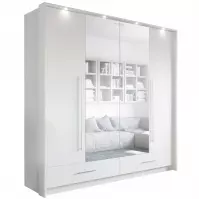 Szekrény Toledo 209 cm tükör/fehér