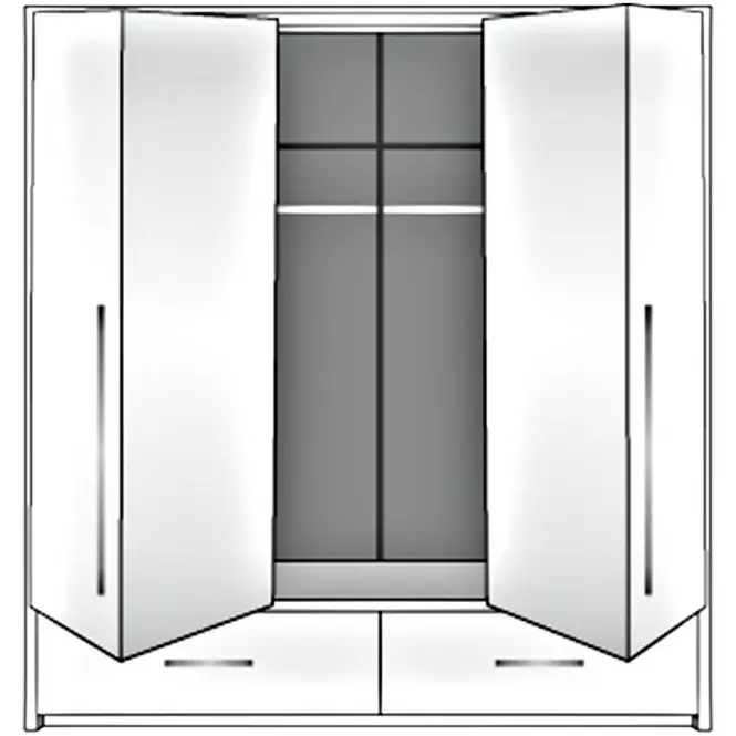 Szekrény Toledo 209 cm tükör/fehér