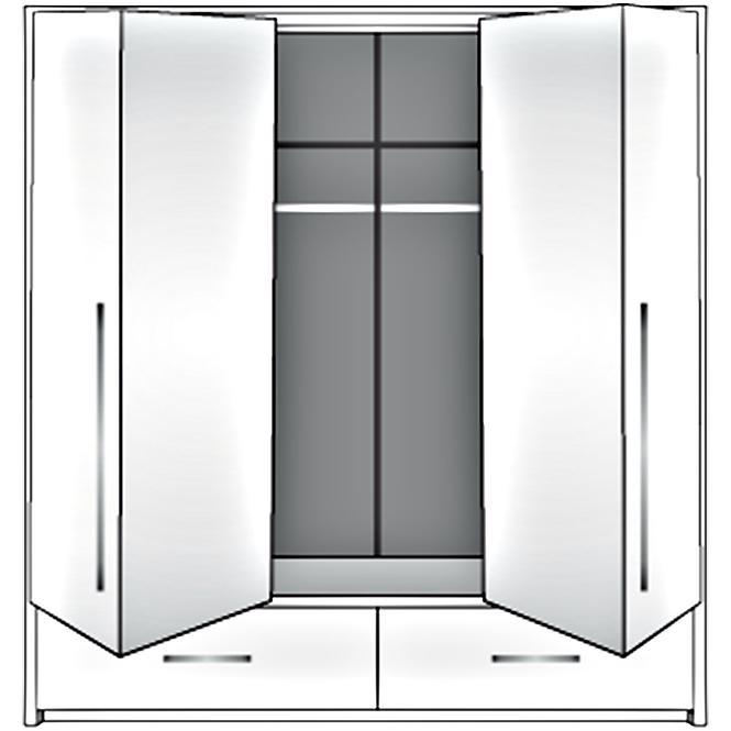 Szekrény Toledo 209 cm tükör/fehér