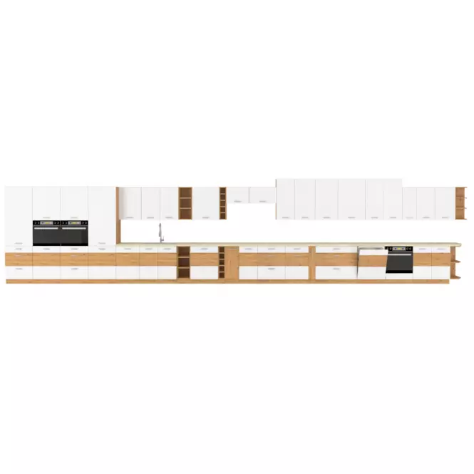 Konyhabútor Artisan 260 cm fényes fehér,8
