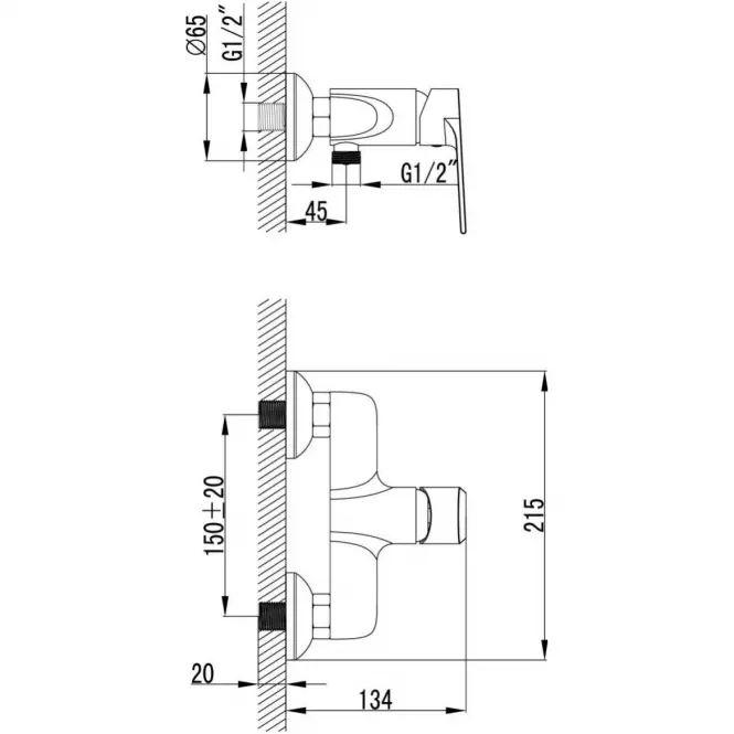 Csaptelep zuhanyhoz Sol Black egykaros,4