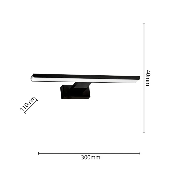 Lámpa Shine Black 4377 30CM IP44 K1