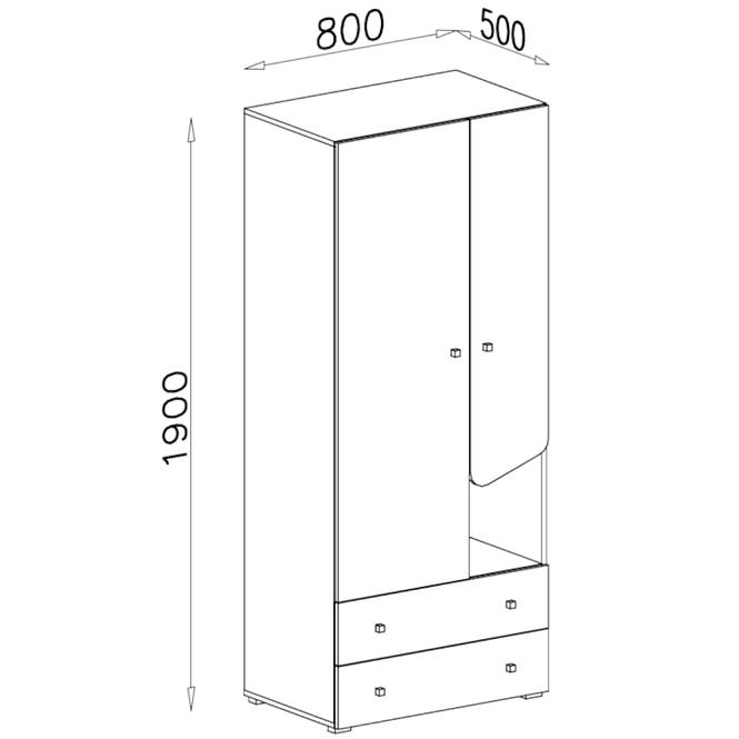 Gardrób Delta 80 DL3 tölgy/antracit