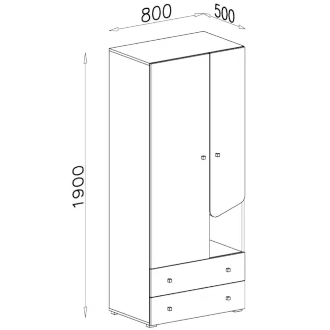 Gardrób Delta 80 DL3 tölgy/antracit,2