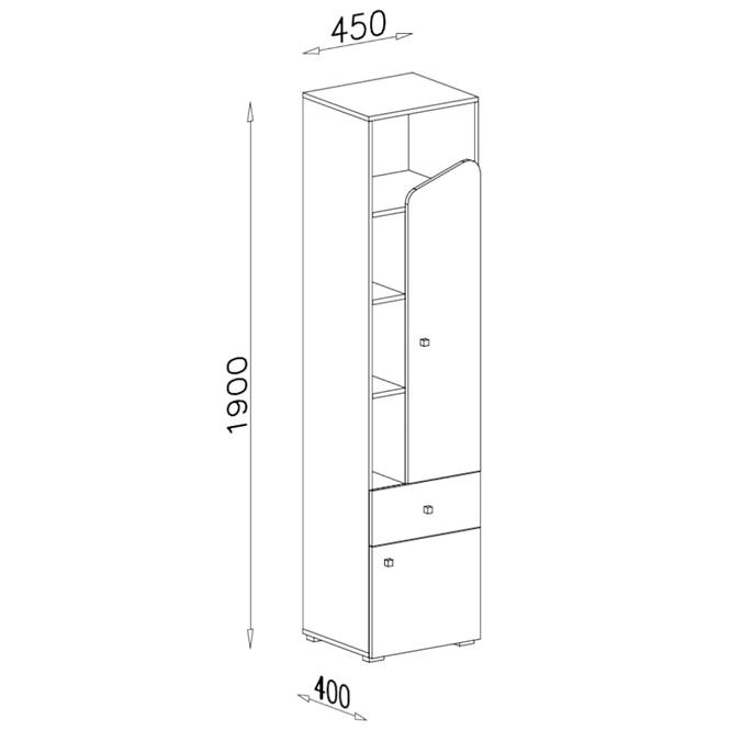 Regál Delta 45 DL4 tölgy/antracit,4