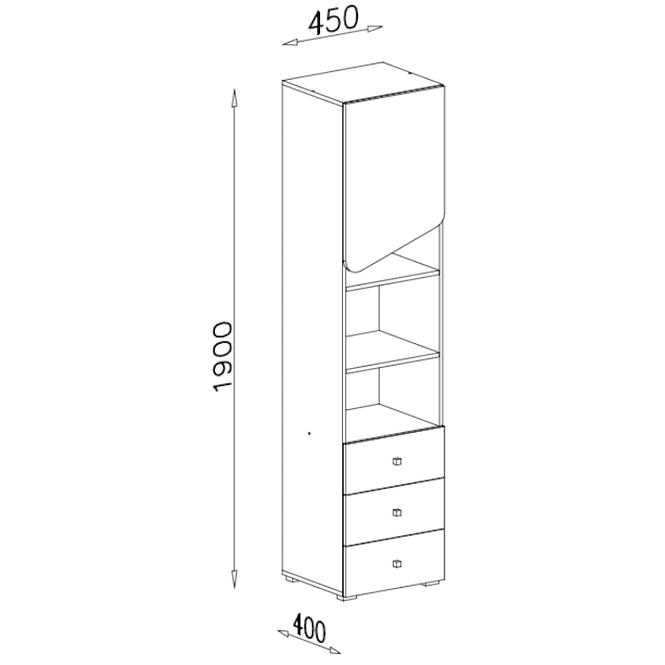 Regál Delta 45 DL6 tölgy/antracit