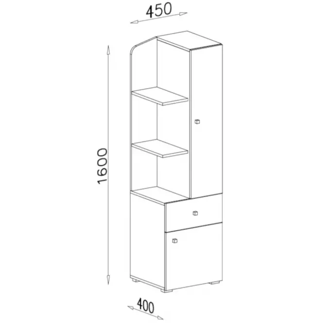 Regál Delta 45 DL7 tölgy/antracit