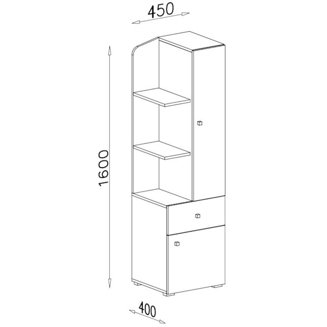 Regál Delta 45 DL7 tölgy/antracit