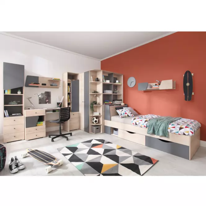 Íróasztal Delta 125 DL9 tölgy/antracit,6
