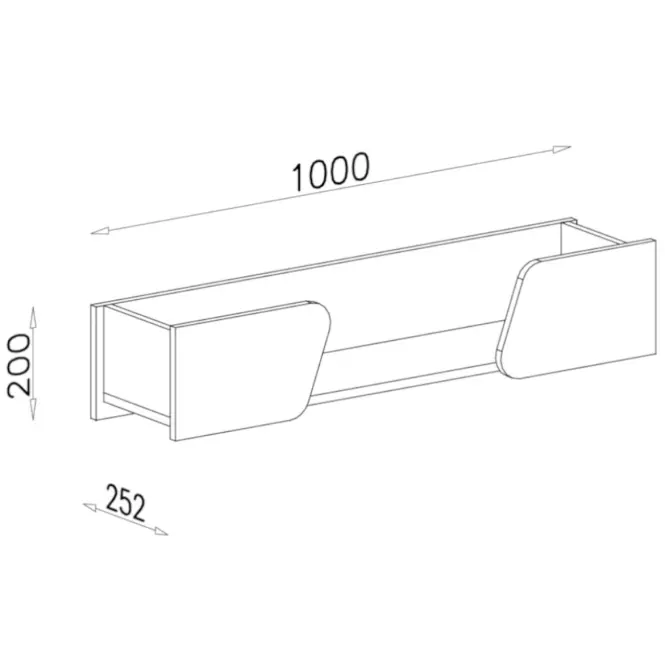 Polc Delta DL12 tölgy/antracit,3