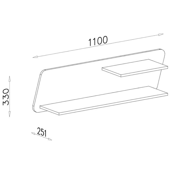 Polc Delta DL13 tölgy/antracit