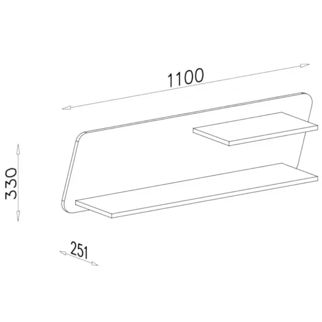 Polc Delta DL13 tölgy/antracit,2