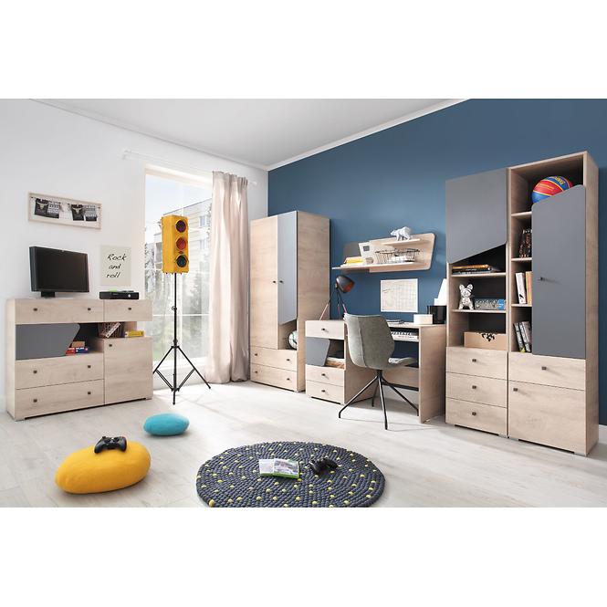 Polc Delta DL13 tölgy/antracit,5
