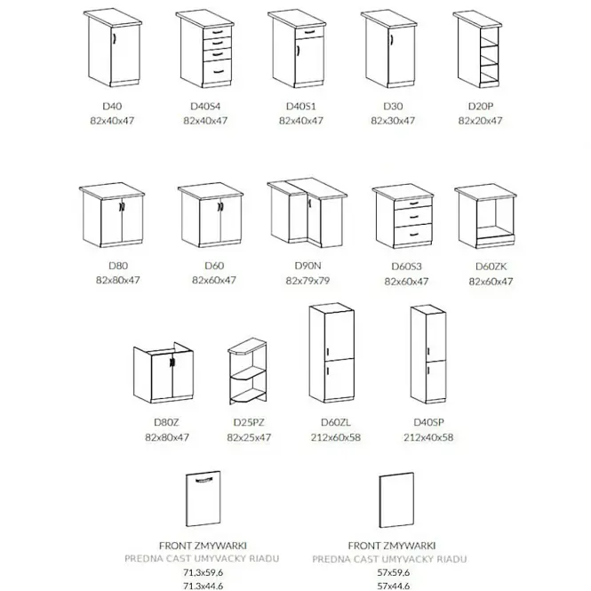 Mosogatógép elülső fal MDF  570x596 fehér/tölgy lancelot,3