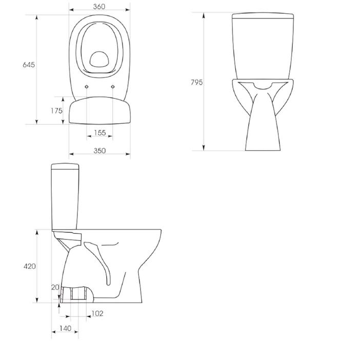 Wc Senner arteco 684 Clean On lassított záródású ülőkével