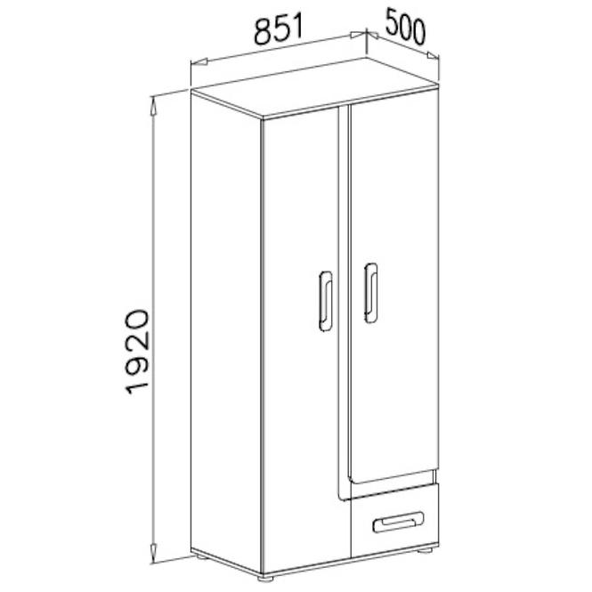 Szekrény Apetito NR-1 85 antracit