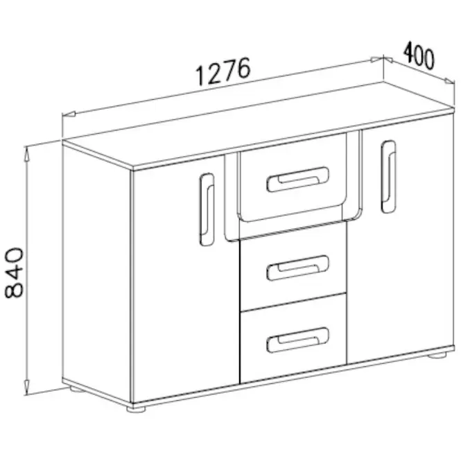 Komód Apetito 128 antracit nr-7,2