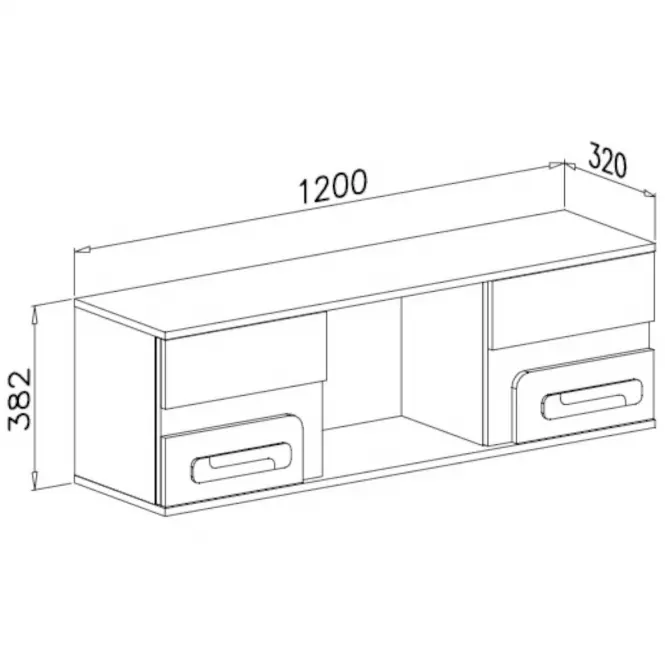 Fali polc Apetito 120 antracit nr-10,2