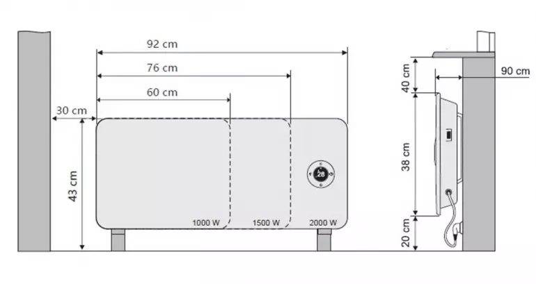 Konvektor melegítő T19 1500W WIFI