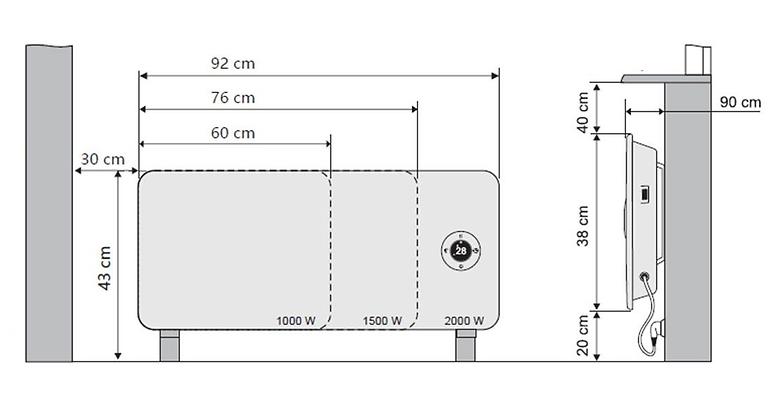 Konvektor melegítő T19 1500W WIFI