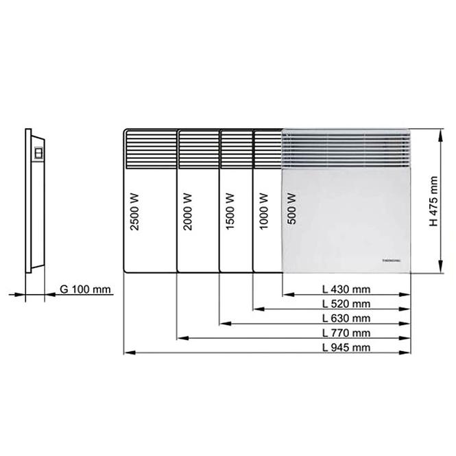 Elektromos konvektorok TX -500 W