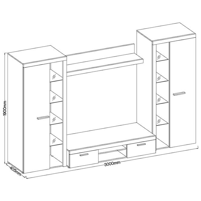Nappali bútor Rumba XL beton,2