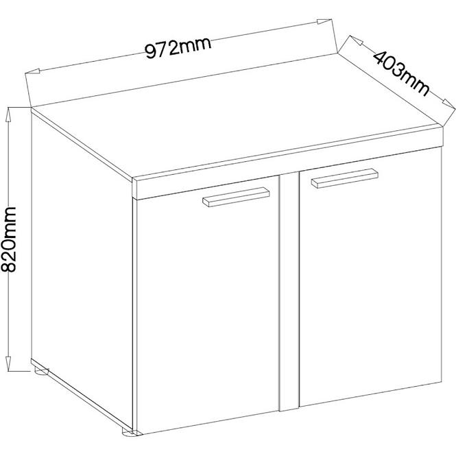 Komód Rumba 2F grafit,2
