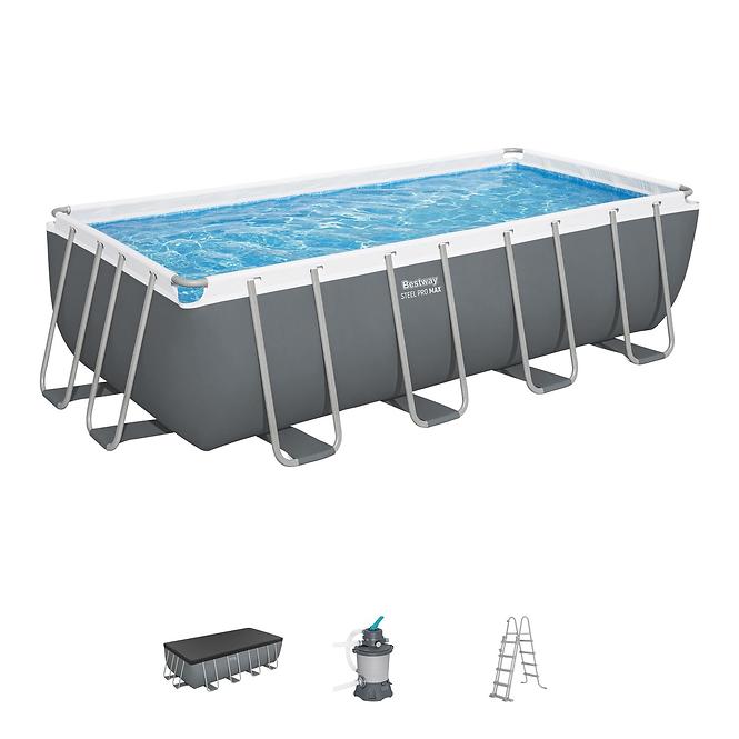 Téglalap alakú úszómedence kerettel 4,88X2,44X1,22M homokszűrés  56671
