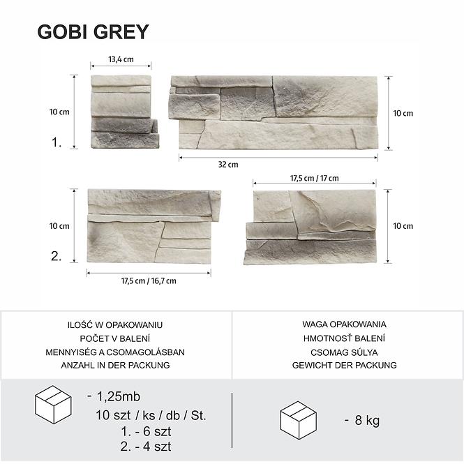 Csempe dekoratív sarok Gobi 1 Gray csomag=1 mb