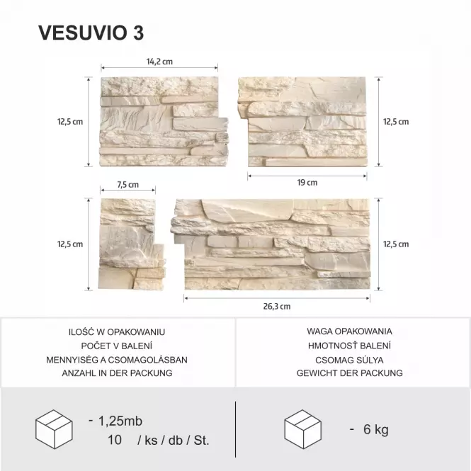 Csempe dekoratív sarok Vesuvio 3 csomag=1,25 mb