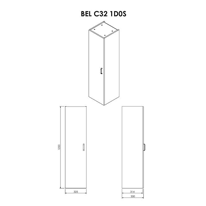Fali szekrény Bel C32 1D0S,4