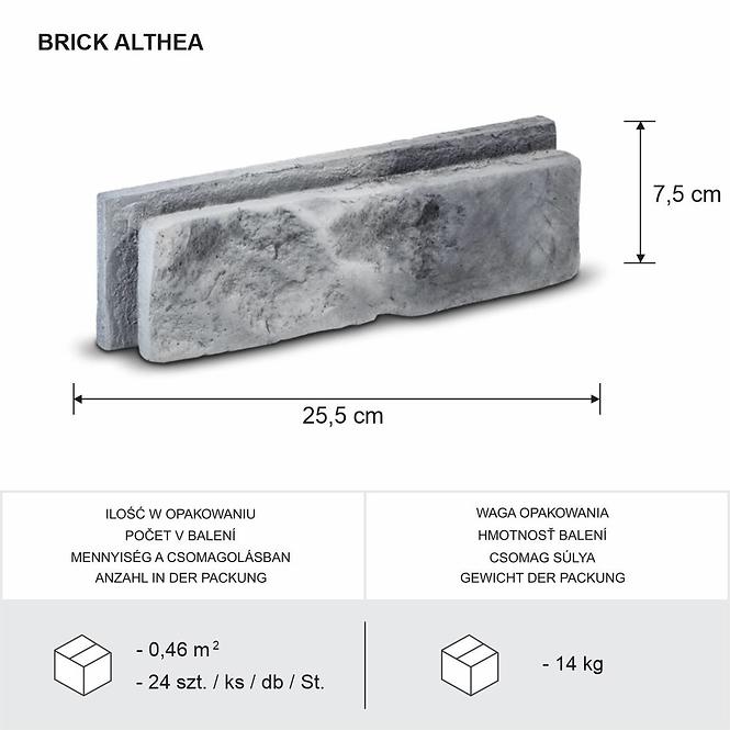 Csempe dekoratív Brick Althea Gray csomag=0,46m2