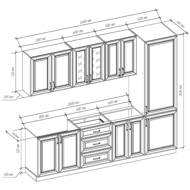 Konyhabútor PATRICIA MDF 260